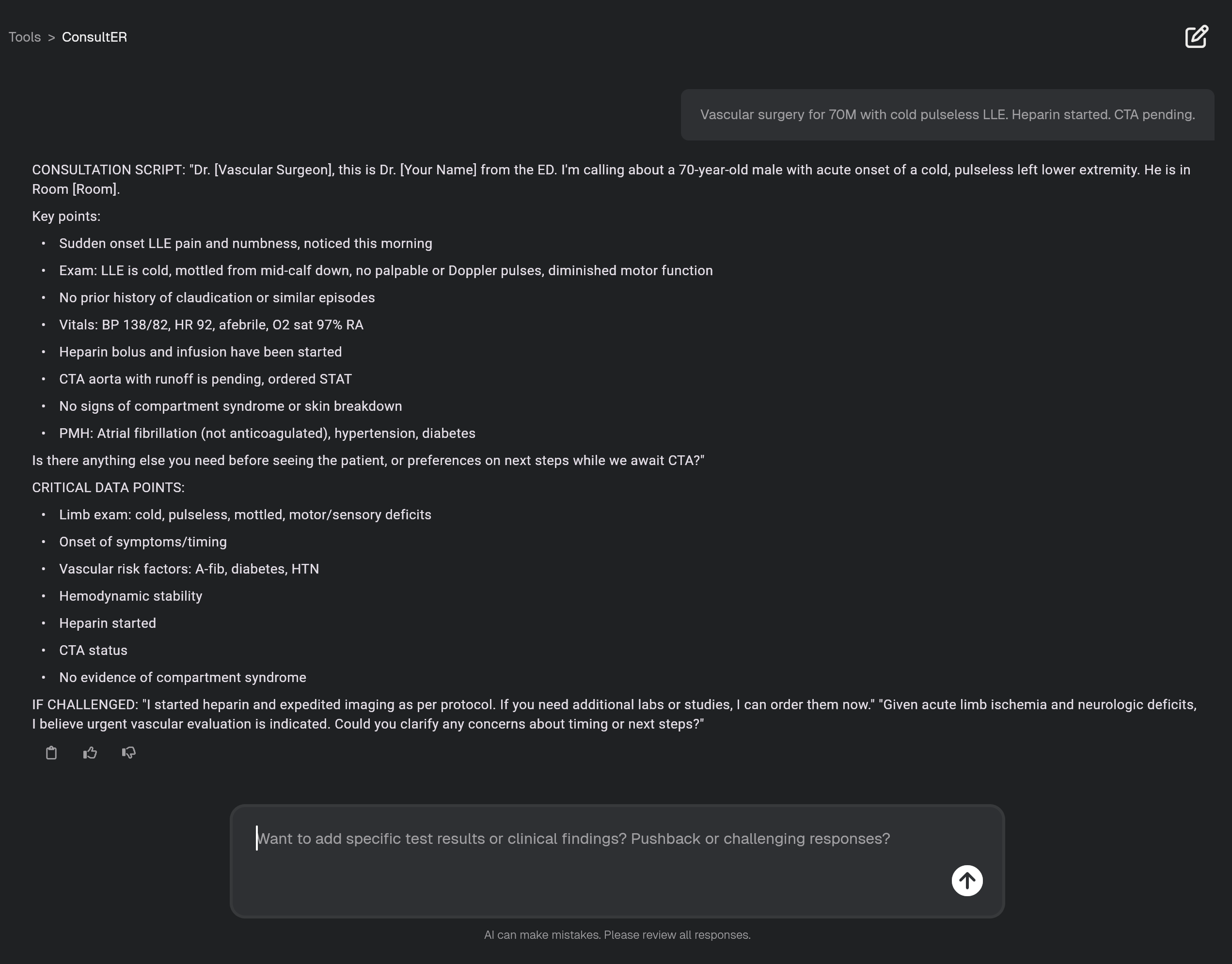 ConsultER interface