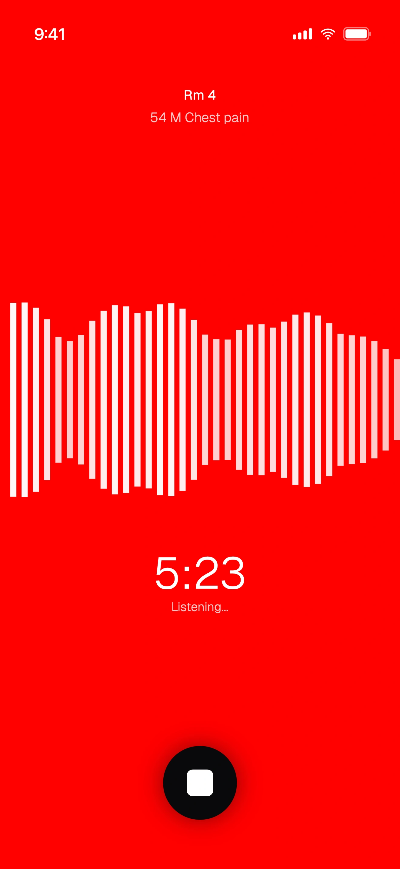 Ambient Scribe listening screen