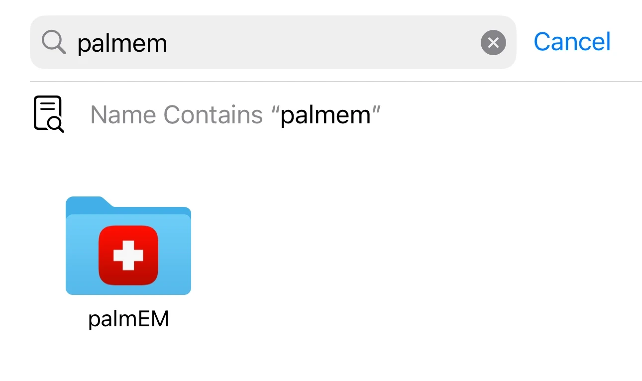 palmEM Folder in Files