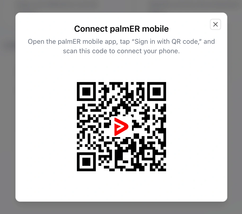 Connect palmER mobile QR code